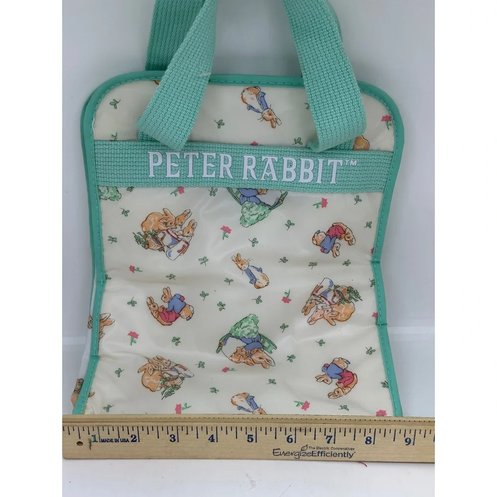 Peter Rabbit Insulated Lunch Bag White Green Beatrix Potter Bunny Tote Small